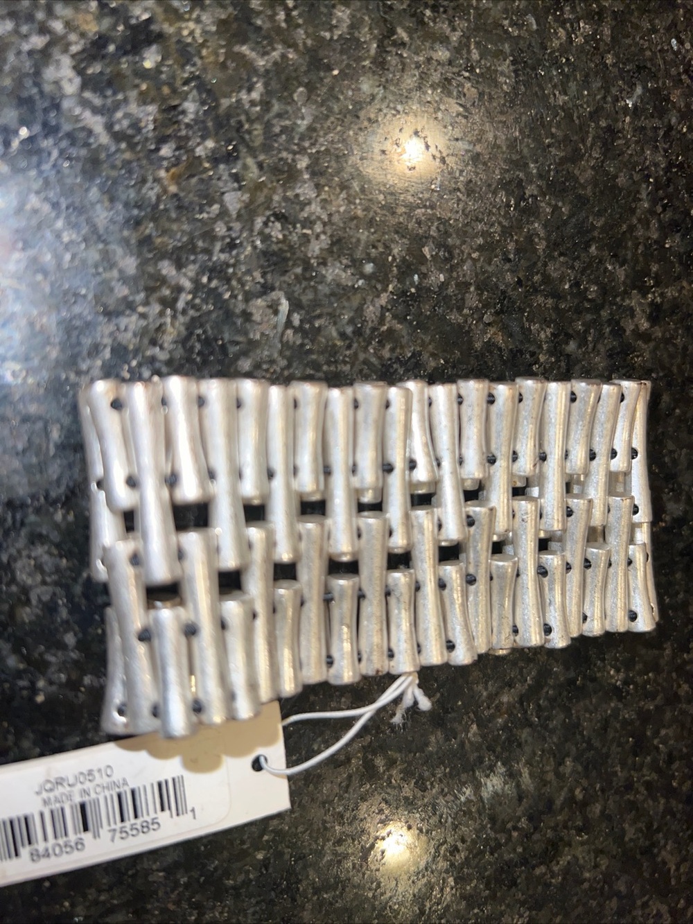 Handcrafted Silver Beaded Stretch Bracelet - Kenneth Cole